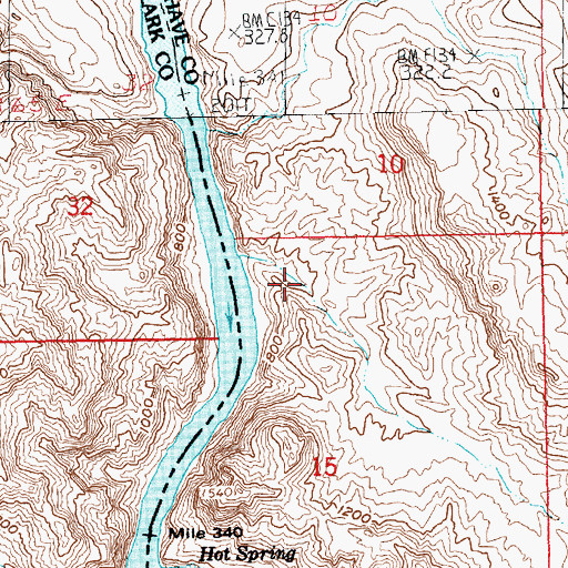 Topographic Map of Palm Tree Springs, AZ