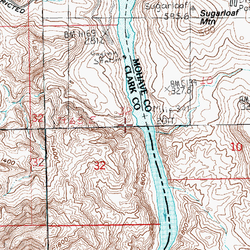 Topographic Map of Goldstrike Canyon, NV