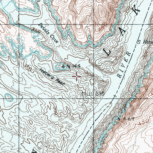 Topographic Map of Iceberg Rapid, NV