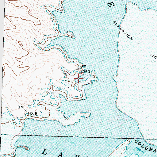 Topographic Map of Pearce Ferry Rapid, AZ
