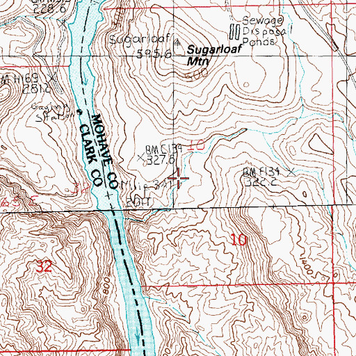 Topographic Map of Sugarloaf Spring, AZ