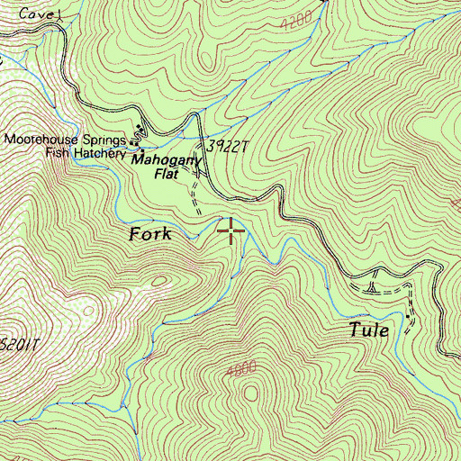 Topographic Map of Deadman Creek, CA