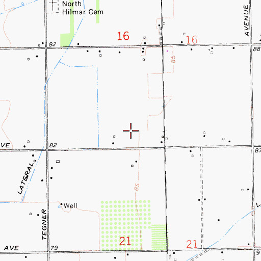 Topographic Map of Clauss Dairy Farms, CA