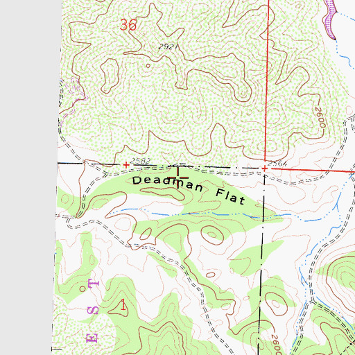 Topographic Map of Deadman Flat, CA