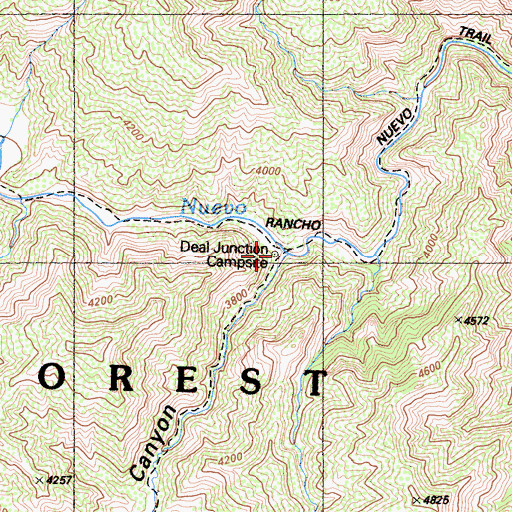 Topographic Map of Deal Canyon, CA