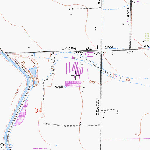 Topographic Map of Rodoni Dairy Farms, CA
