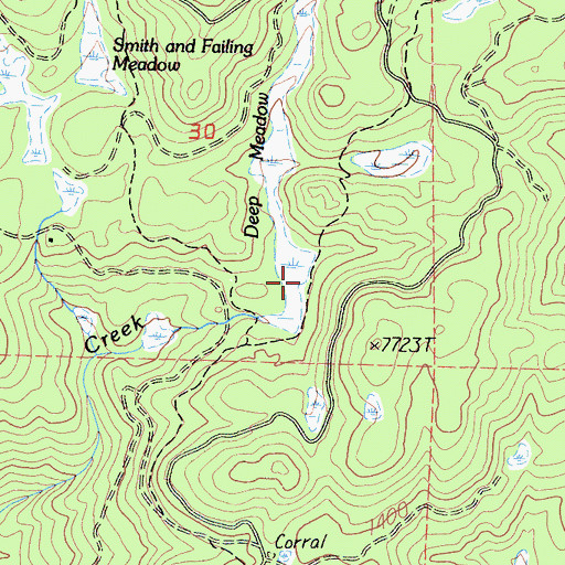 Topographic Map of Deep Meadow, CA