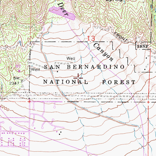 Topographic Map of Deer Canyon, CA