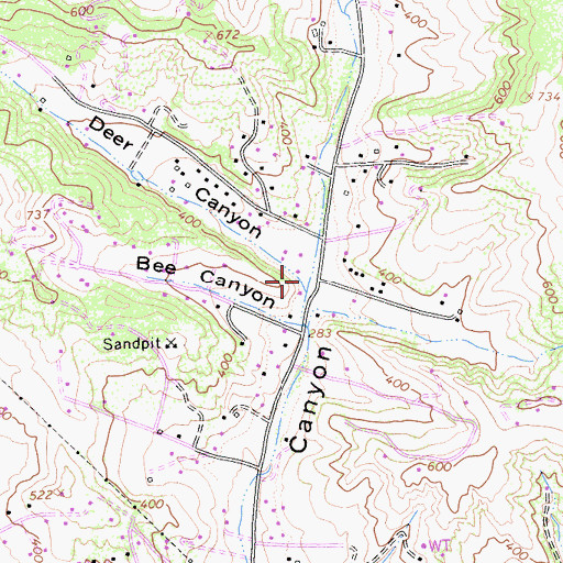 Topographic Map of Deer Canyon, CA