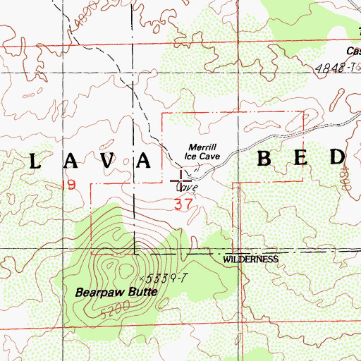 Topographic Map of Bearpaw Bridge, CA