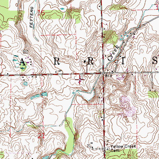 Topographic Map of Yellow Creek Farm, IN