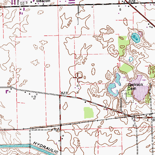 Topographic Map of Prairie Dairy Farms, IN