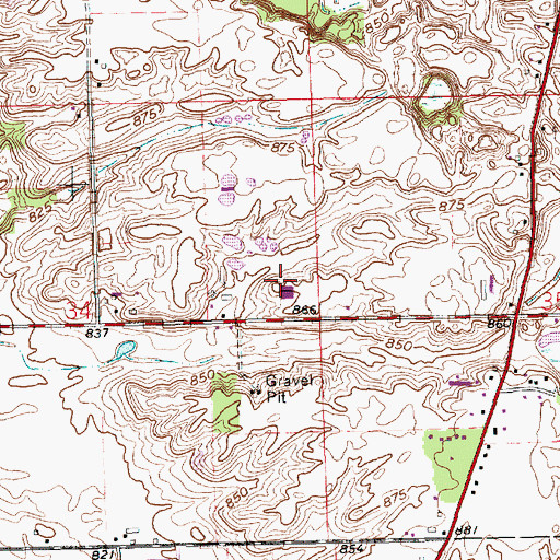 Topographic Map of Culver Duck Farms, IN
