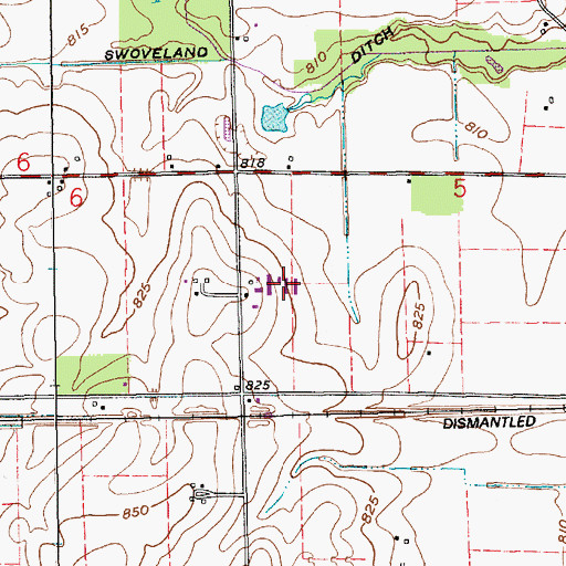 Topographic Map of Brookview Farms, IN