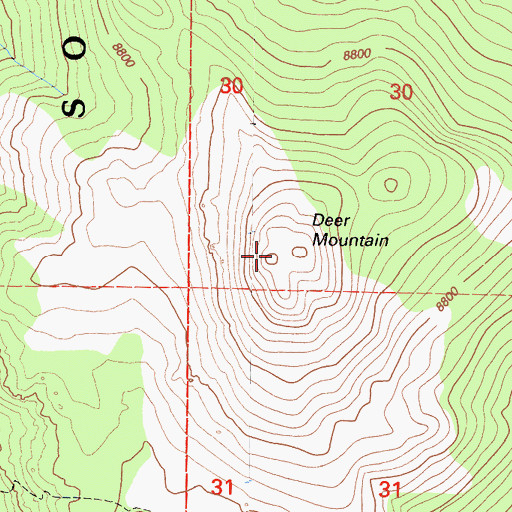 Topographic Map of Deer Mountain, CA