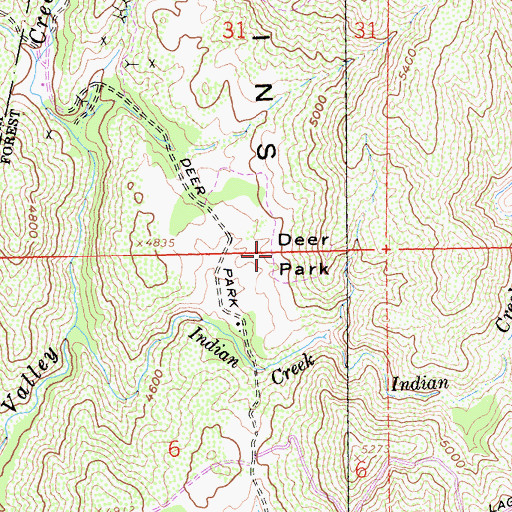 Topographic Map of Deer Park, CA