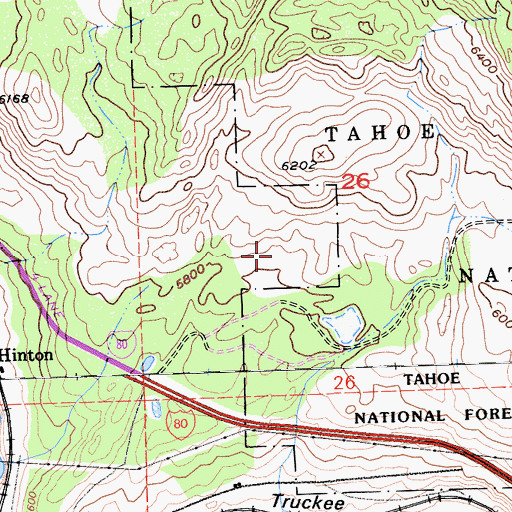 Topographic Map of Hirschdale Cinder Quarry, CA