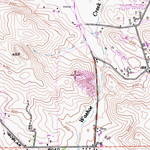 Topographic Map of Stony Point Rock Quarry, CA