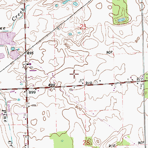 Topographic Map of Crystal Valley Dairy Farm, IN