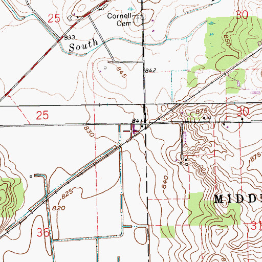 Topographic Map of L and D Dairy Farm, IN