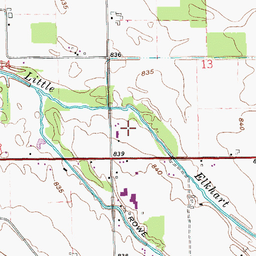 Topographic Map of My Brook Farm, IN