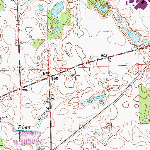 Topographic Map of Crystal Bend Farm, IN