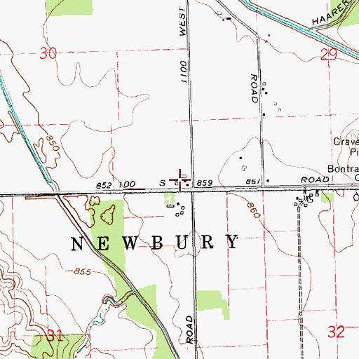 Topographic Map of Sunny Brook Farms, IN