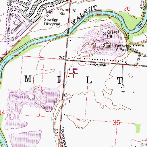 Topographic Map of Peters Family Farms, OH