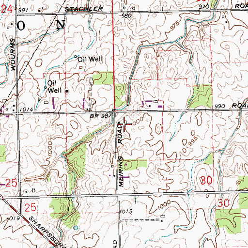 Topographic Map of Glazier Hill Farm, OH