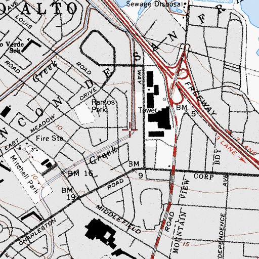 Topographic Map of Kehillah Jewish High School, CA