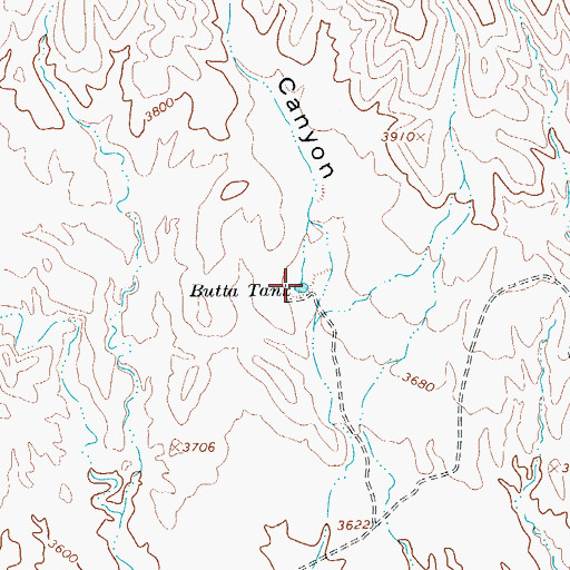 Topographic Map of Butta Tank, AZ