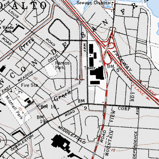 Topographic Map of Keddem Congregation Synagogue, CA