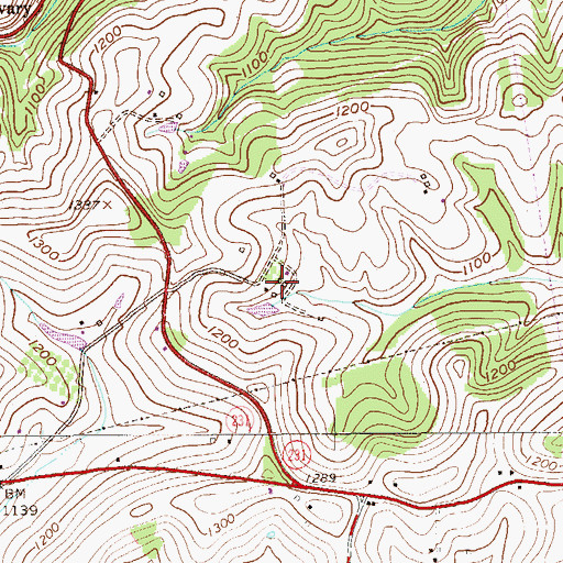 Topographic Map of Grand View Dairy Farm, PA