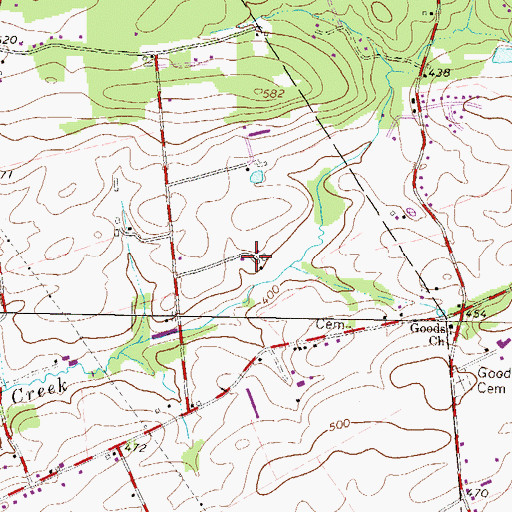 Topographic Map of Elm Tree Farm, PA