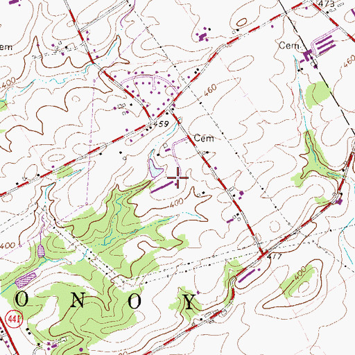 Topographic Map of Moo - Daddy Dairy Farm, PA