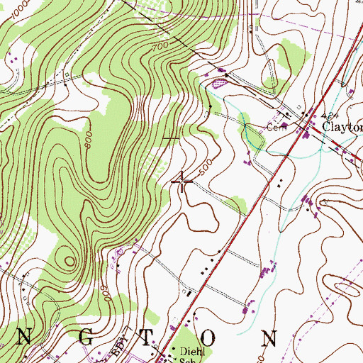 Topographic Map of Shuhler Farms, PA