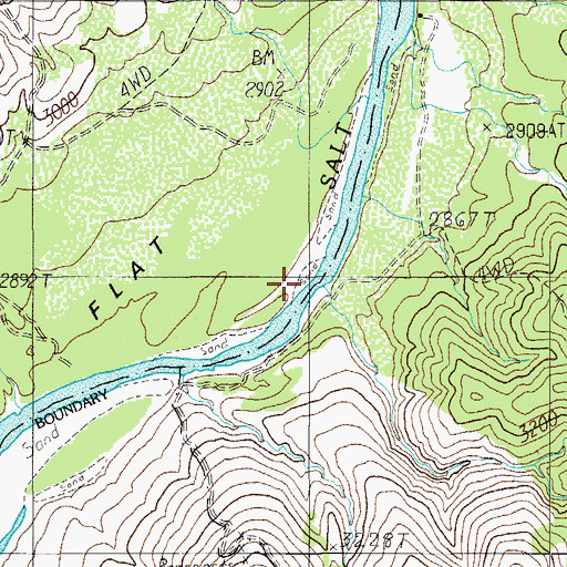 Topographic Map of Butte Creek, AZ