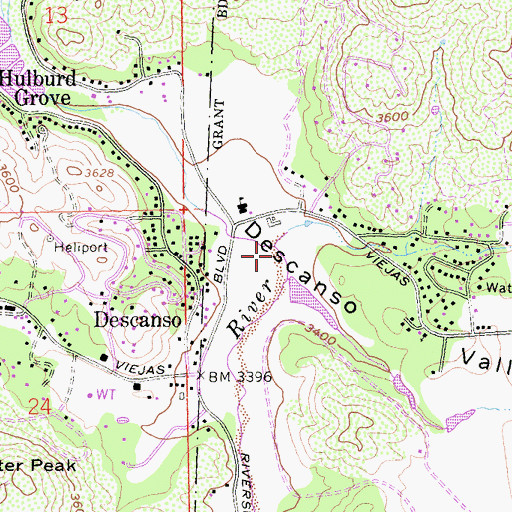 Topographic Map of Descanso Creek, CA