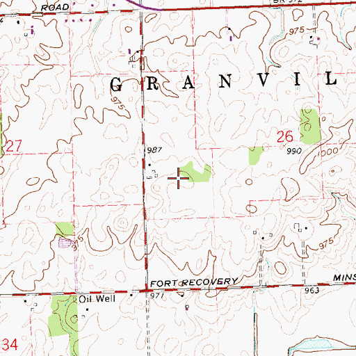 Topographic Map of Stachler Farms, OH
