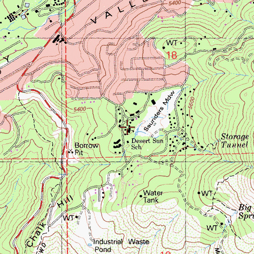 Topographic Map of Desert Sun School, CA