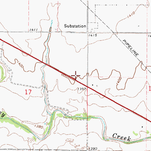 Topographic Map of Guffin Cemetery, OK
