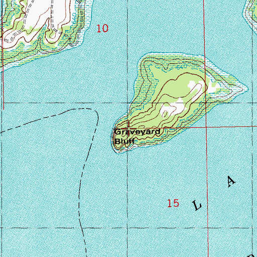 Topographic Map of Graveyard Bluff, OK