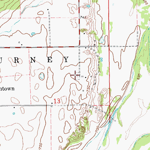 Topographic Map of Jimtown Cemetery, OK