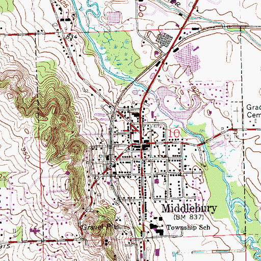 Topographic Map of Faith Baptist Church, IN