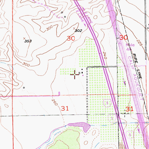 Topographic Map of Beltran Farms, CA