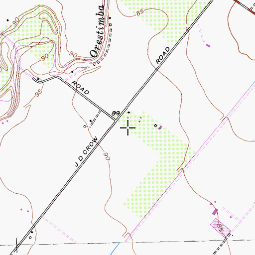 Topographic Map of Crow Farms, CA