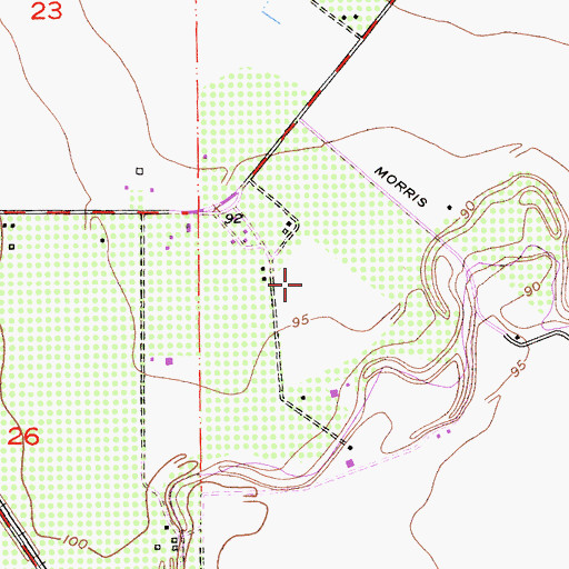 Topographic Map of Kamiska Farms, CA
