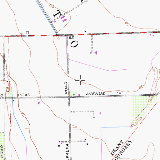 Topographic Map of Robinson Farms, CA
