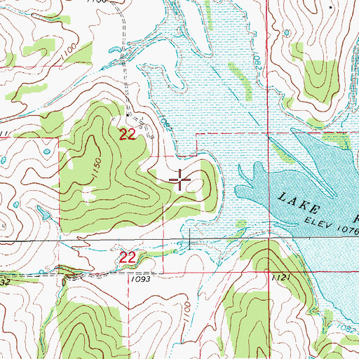Topographic Map of Bear Creek Cemetery, OK