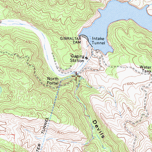Topographic Map of Devils Canyon, CA